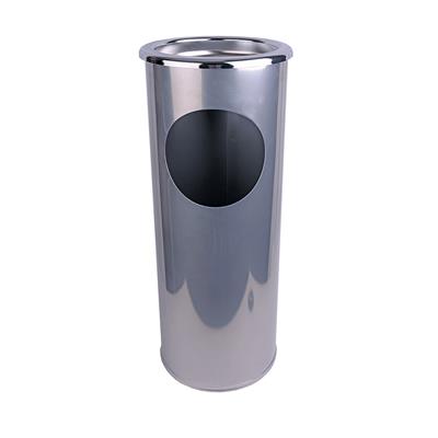 Combined Ashtray Stand & Litter Bin Silver