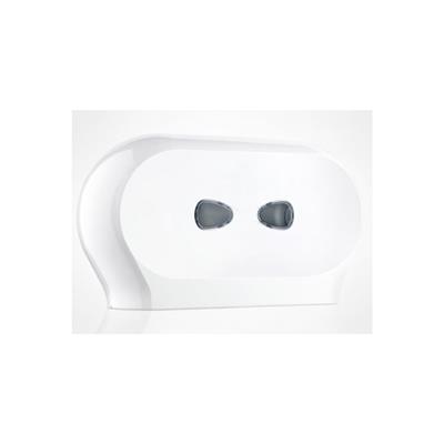 Twin Mini Toilet Roll Dispenser White