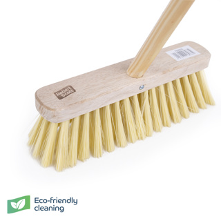 Wooden Broom Flat PVC 11.5" & Handle FSC47"