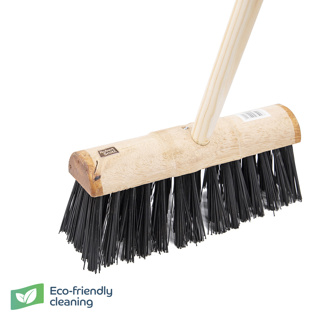 Wooden Broom Round Yard PVC 13