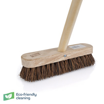 9" Wooden Deck Scrub Stiff Bristles & 47" Handle 