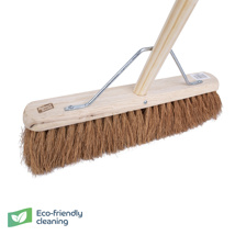 Wooden Broom Platform Soft Coco Stay 18" & Handle 