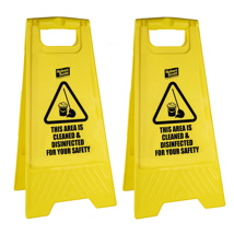 Standard Safety Floor Sign Cleaned & Disinfected