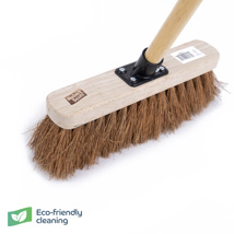 Wooden Broom Flat Soft Coco 11.5" Socket & Handle 